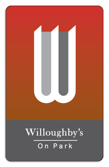 willoughbys 'w' logo on a red to orange gradient background